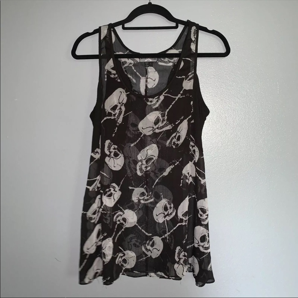 Royal Bones by Daang Sheer Skull Gothic Blouse